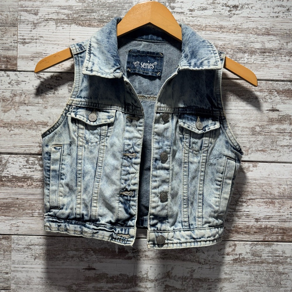 Short Sexy Series Faux Denim Vest Size S